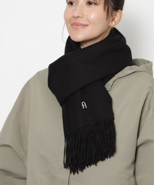 MOONBAT FURLA(フルラ）【WEB限定】ウール100％ アーチロゴ 無地ストール 190cm×60cm