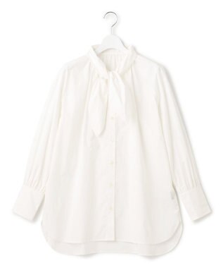 J.PRESS YORK STREET 【WOMEN】コットンボータイ ブラウス ホワイト系