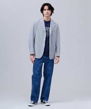 J.PRESS MEN 【J.PRESS ORIGINALS】Silk Seersucker 3B Sack Jacket / Japan Made ネイビー系1