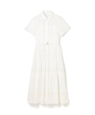 GRACE CONTINENTAL メッシュコンビシャツワンピース ホワイト