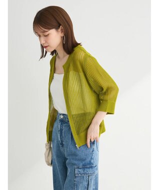 Green Parks Ｚｉｐ付メッシュカーディガン Green