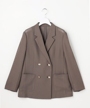 ANY SIS L シアーメッシュ ダブルジャケット モカグレー