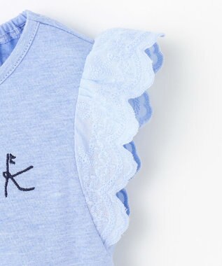 組曲 KIDS 【100㎝】フラワーエンブロイダリー チュニック サックスブルー