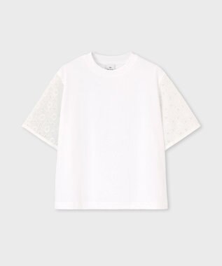 Paul Smith レーススリーブ コンビネーション 半袖カットソー ホワイト