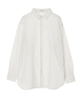 earth music&ecology レギュラーカラーシャツ Stripe Ivory