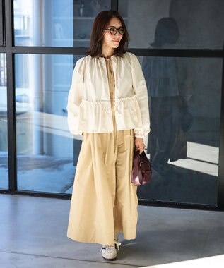 #Newans 撥水加工/UVカット機能付きペプラムライトブルゾン オフ