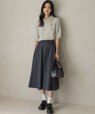組曲 【ご好評につき追加予約 / 加藤ローサさん着用】ハンサムツイルフレア スカート グレー系