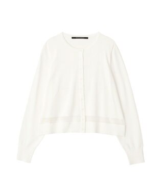 YECCA VECCA シアーMIXカーディガン Off White