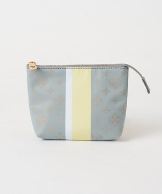 russet ラインプリントポーチ S(Z-227) AshBlue