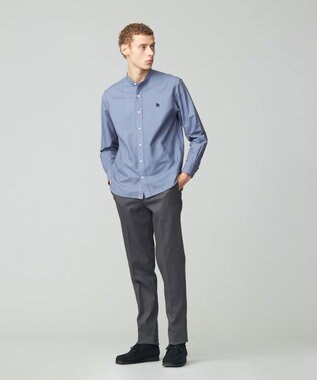 J.PRESS MEN 【オックス ガーメントダイ】バックブルバンドカラーシャツ サックスブルー系