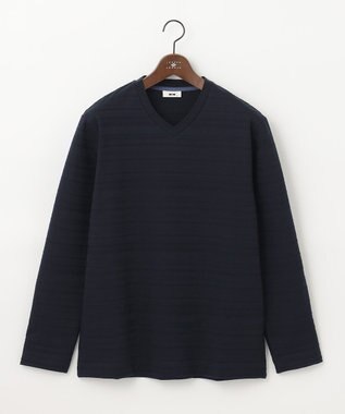 JOSEPH ABBOUD 【オーガニックコットン】リンクスボーダーTシャツ ネイビー系