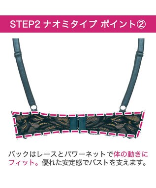 BRADELIS New York 【BRADELIS New York/ ワイヤー 育乳補整ブラ】ナオミステップ2ブラ24A2 ブラデリス 補正 ブラジャーSTEP2 寄せる ミッドナイトブルー