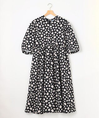 組曲 L 【組曲×setsuko sagittaire】ハイカウントストレッチプリントワンピース ブラック系6