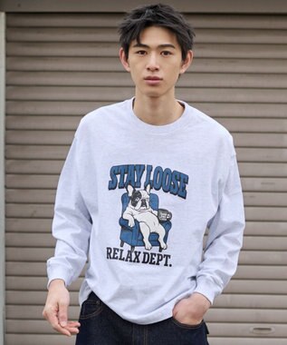 WEGO グラフィックBIG　T（長袖） アッシュグレー