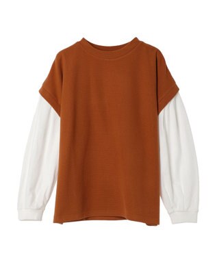 CRAFT STANDARD BOUTIQUE 起毛ワッフルレイヤード風プルオーバー Orange