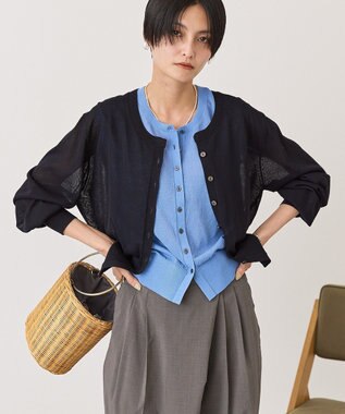 AMERICAN HOLIC 【2SET・接触冷感】カーディガン+ノースリーブニット Navy