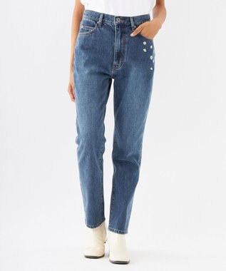 OP／FILA 【OP】刺繍付き美脚シルエットデニム ブルー