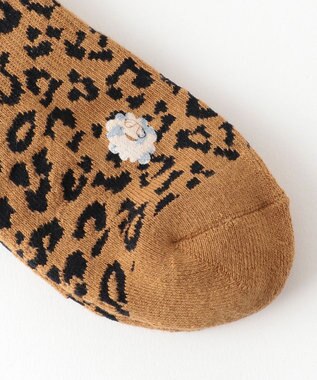 PW CIRCULUS 【MEN】【土踏まずをサポート】ロゴ ミドルソックス レオパード