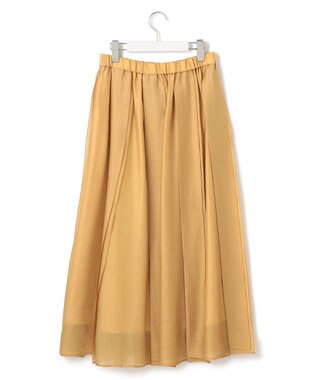 23区 【洗える】ソフトオーガンジー タック スカート イエロー系