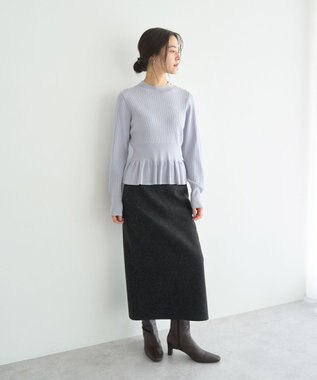 YECCA VECCA 金釦ペプラムニット Light Blue