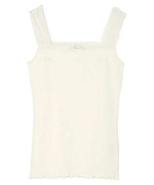 earth music&ecology レーススクエアキャミソール Ivory