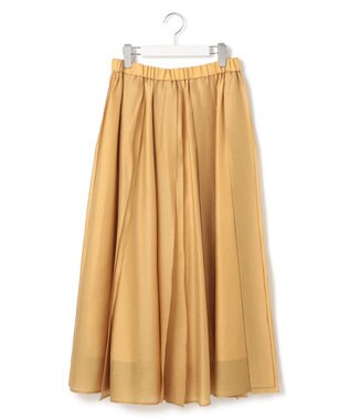 23区 【洗える】ソフトオーガンジー タック スカート イエロー系