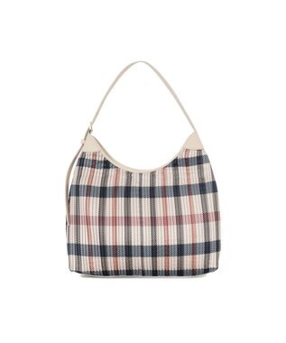 DAKS 【軽量】ポリエステル ハウスチェック ホーボーショルダーバッグ ベージュ