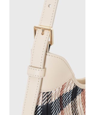 DAKS 【軽量】ポリエステル ハウスチェック ホーボーショルダーバッグ ベージュ