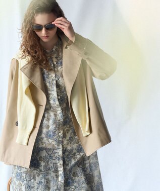 23区 【先行予約】Ericaキャラコ  ペイズリープリント シャツワンピース アイボリー系