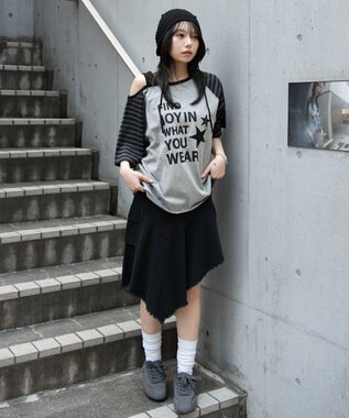 WEGO タンクレイヤードワンショルビッグT 柄3