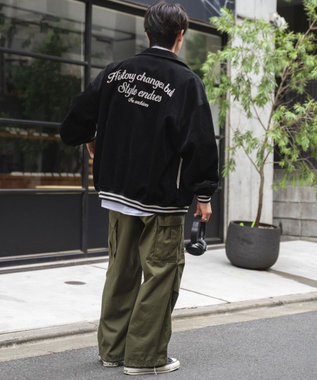 WEGO ヴィンテージコーデュロイスタジャン ブラック