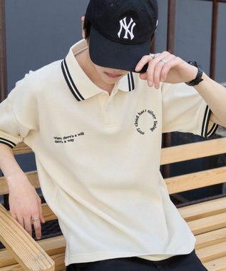 WEGO 【ユニセックス着用ITEM/MLサイズ展開】ワッフルラインポロ オフホワイト