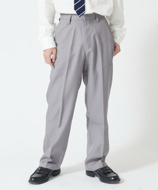 WEGO 【SCHOOLITEM】メンズスクールセミワイドスラックス グレー