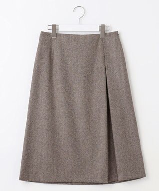 J.PRESS LADIES 【セットアップ対応】ウールストレッチツイード スカート ダークブラウン系