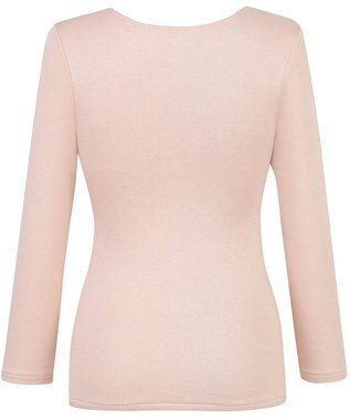 Wing あったかインナー 綿混素材 裏起毛(肌側) よく伸びる素材 ストレッチ性 保温性 【ラクのびサーモ】 ネックせまめ 8分袖 長袖 秋 冬 EL6912 ウイング／ワコール シェルピンク