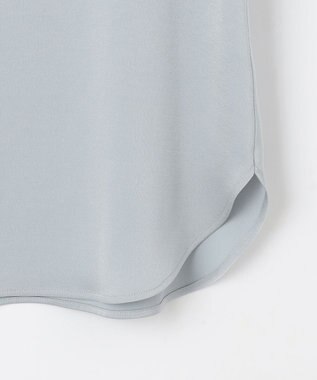 #Newans 【ストレッチ】〈花乃まりあさんコラボ〉ハイネックブラウス サックス