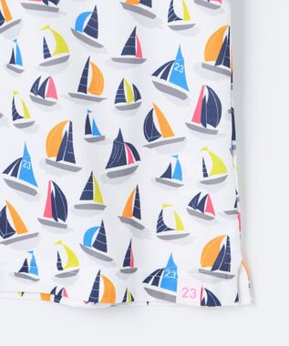 23区GOLF 【WOMEN】【吸水速乾・UVケア】マルチヨットプリント 半袖ポロシャツ ホワイト系5