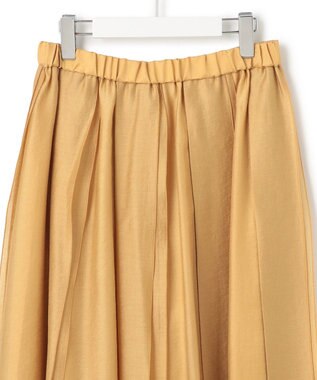 23区 【洗える】ソフトオーガンジー タック スカート イエロー系