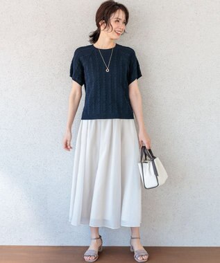 組曲 L 【先行予約・WEB限定】バックリボンケーブル ニット ネイビー系