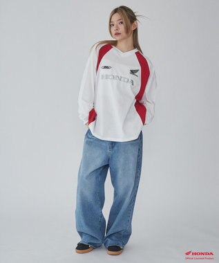 WEGO 【ユニセックス着用ITEM】別注HondaグラフィックT（LS） ホワイト