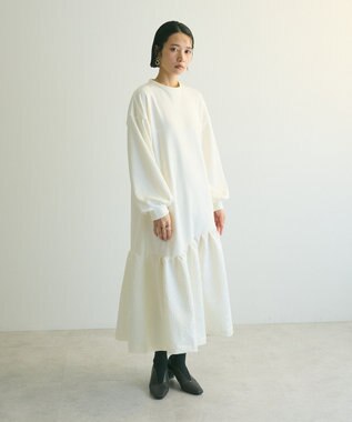 Green Parks ａ．切り替えジャガードワンピース White