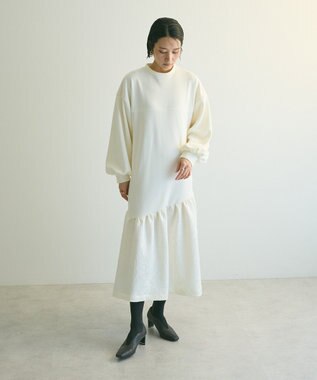 Green Parks ａ．切り替えジャガードワンピース White