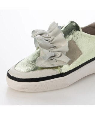 MODE ET JACOMO <D'ICI>フリルベルクロスニーカー イエローメタリック