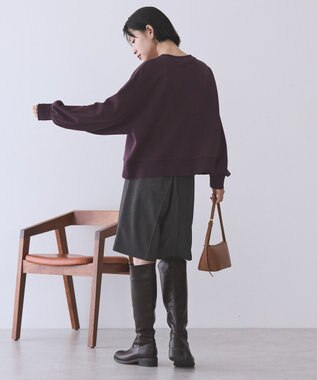 AMERICAN HOLIC 裏毛クロップドプルオーバー Wine