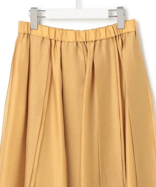 23区 【洗える】ソフトオーガンジー タック スカート イエロー系