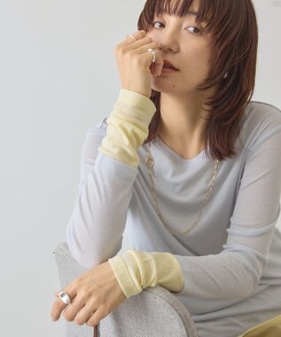 AMERICAN HOLIC 配色シアーレイヤードプルオーバー