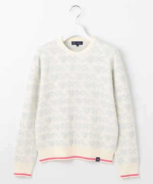 23区GOLF 【WOMEN】エンブレムジャガード ニット ホワイト系5