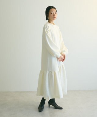 Green Parks ａ．切り替えジャガードワンピース White