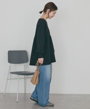 AMERICAN HOLIC フクレジャガードペプラムプルオーバー Black