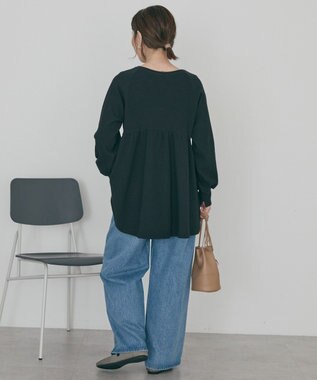 AMERICAN HOLIC フクレジャガードペプラムプルオーバー Black